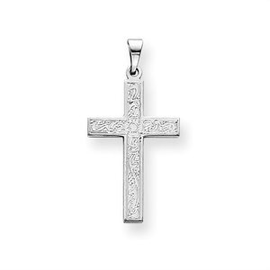 14k White Cross Pendant