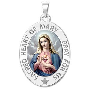 Sacred Heart of Mary Religious Medal Color  EXCLUSIVE 