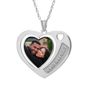 Heart Pendant with   Always in my Heart  Etched