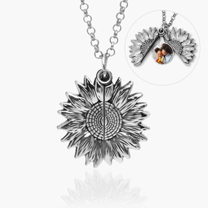 Exclusive Sunflower Photo Necklace   Chain