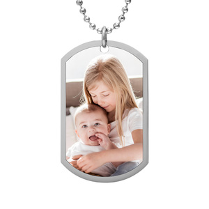 Stainless Steel Photo Dog Tag Photo Pendant with Chain