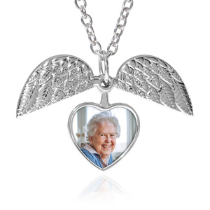 Heart Shaped Angel Wing Necklace