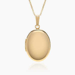 Build Your Own 14K Gold 2 Picture Oval Locket