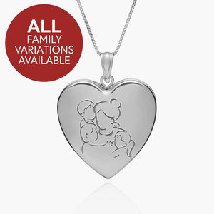 Build Your Own Sterling Silver 2 Picture Mom Heart Locket