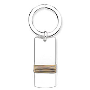 Engravable Sterling Silver Keychain with Vermeil Plating