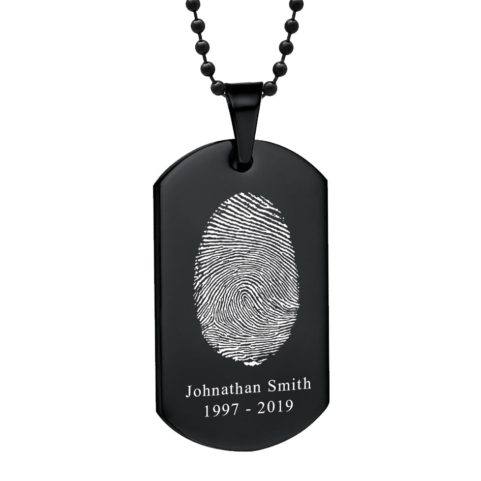 Personalized Black Stainless Photo Dog Tag Pendant