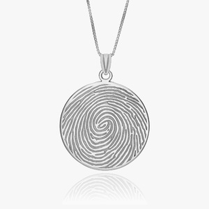 Custom Fingerprint Round Charm or Pendant