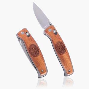 Stainless Steel Wooden Handle Custom Fingerprint Knife