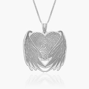 Custom Fingerprint Angel Wing Charm or Pendant