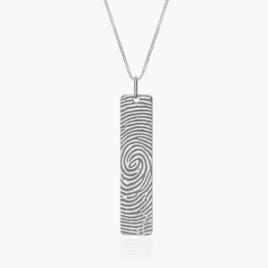 Custom Fingerprint Vertical Tag Charm or Pendant