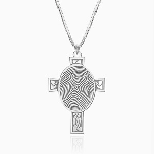 Custom Fingerprint Cross Charm or Pendant