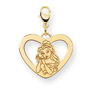 Disney Belle Lobster Clasp Heart Charm