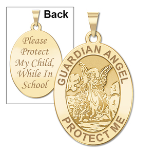 Guardian Angel  School Protect  Double Sided Medal   EXCLUSIVE 