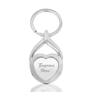 Engravable Stainless Steel Heart Keychain