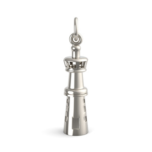 Lighthouse Charm, Silver Small 16mm Long, Wire Bracelet Charm, Bulk Charms, Wholesale Charms, Layering Charm, Be Charmed Lighthouse BC04