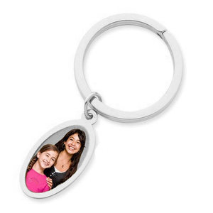 Photo Engraved Oval Key Chain