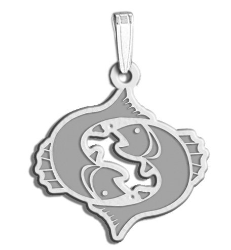 Pisces Symbol Round Pendant Charm - PG79593