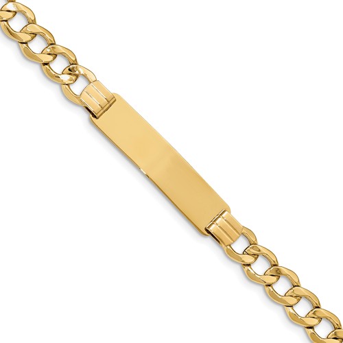 Custom Engraved 14k Gold Women's Curb Link ID Bracelet - PG94535